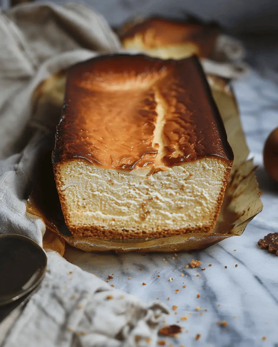 Burnt Basque Cheesecake in a Loaf Pan: Easy Yet Indulgent Delight