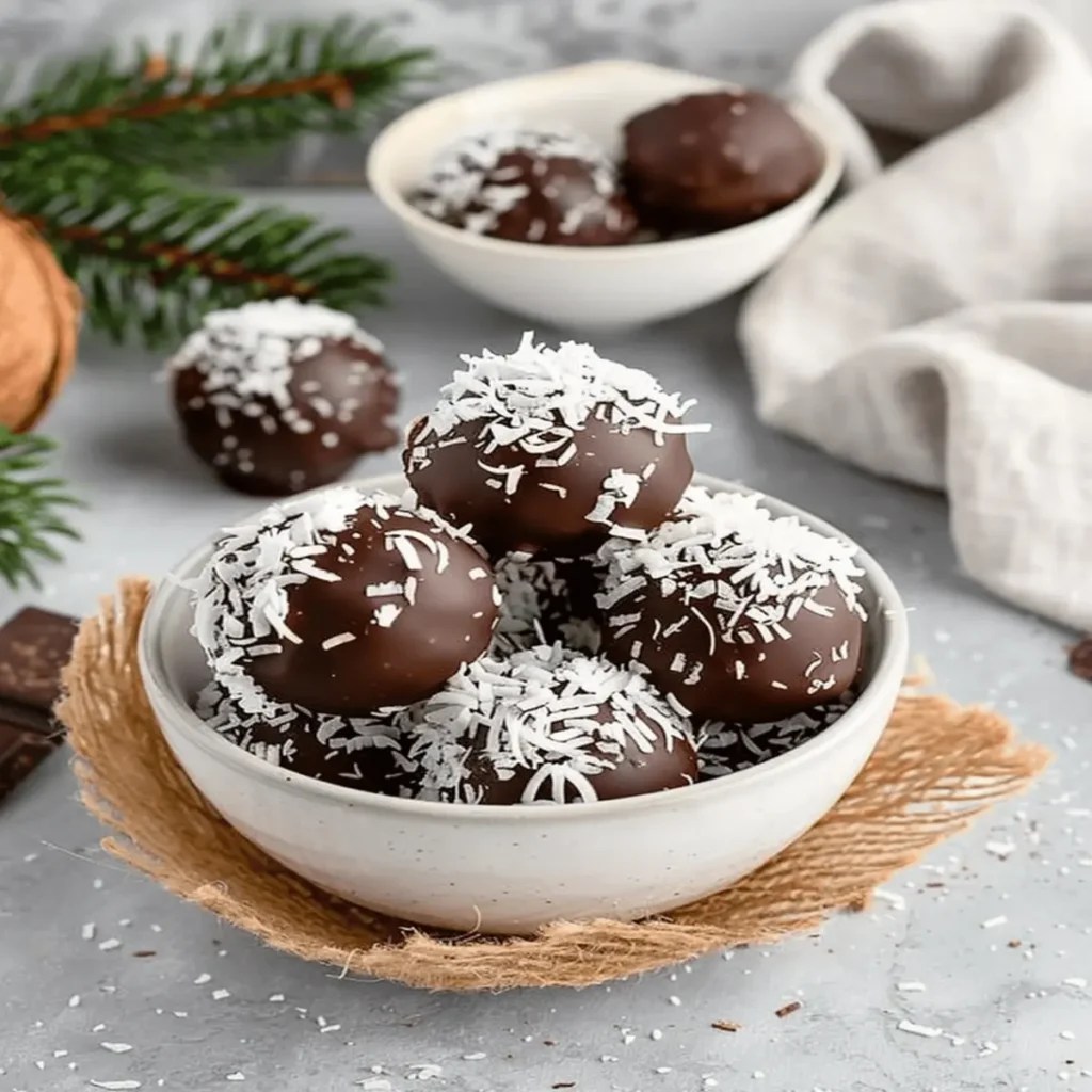 Chocolate Coconut Balls {5-ingredients}