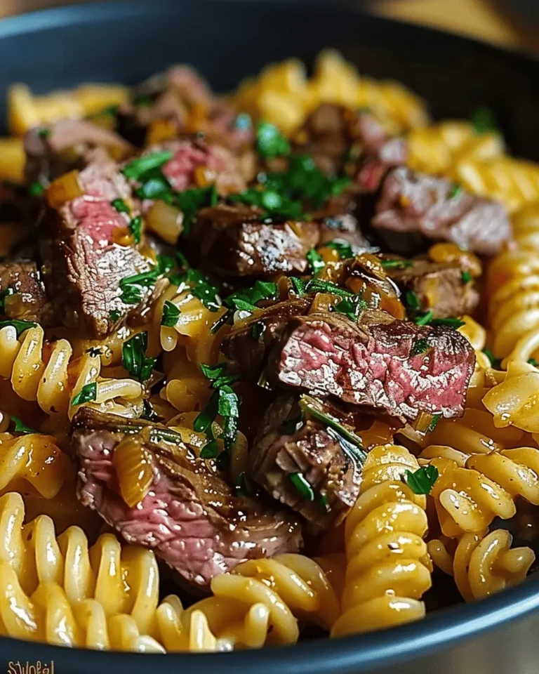 One-Pot Creamy Spicy Garlic Butter Steak & Pasta