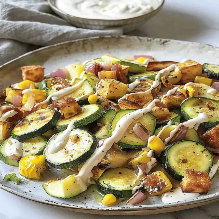 Roasted Zucchini Salad with Yogurt Tahini Sauce