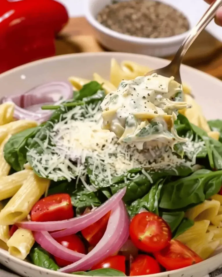 Spinach and Artichoke Penne Pasta Salad