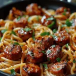 Sticky Honey Garlic Sausage Pasta Skillet: A Flavorful One-Pan Wonder