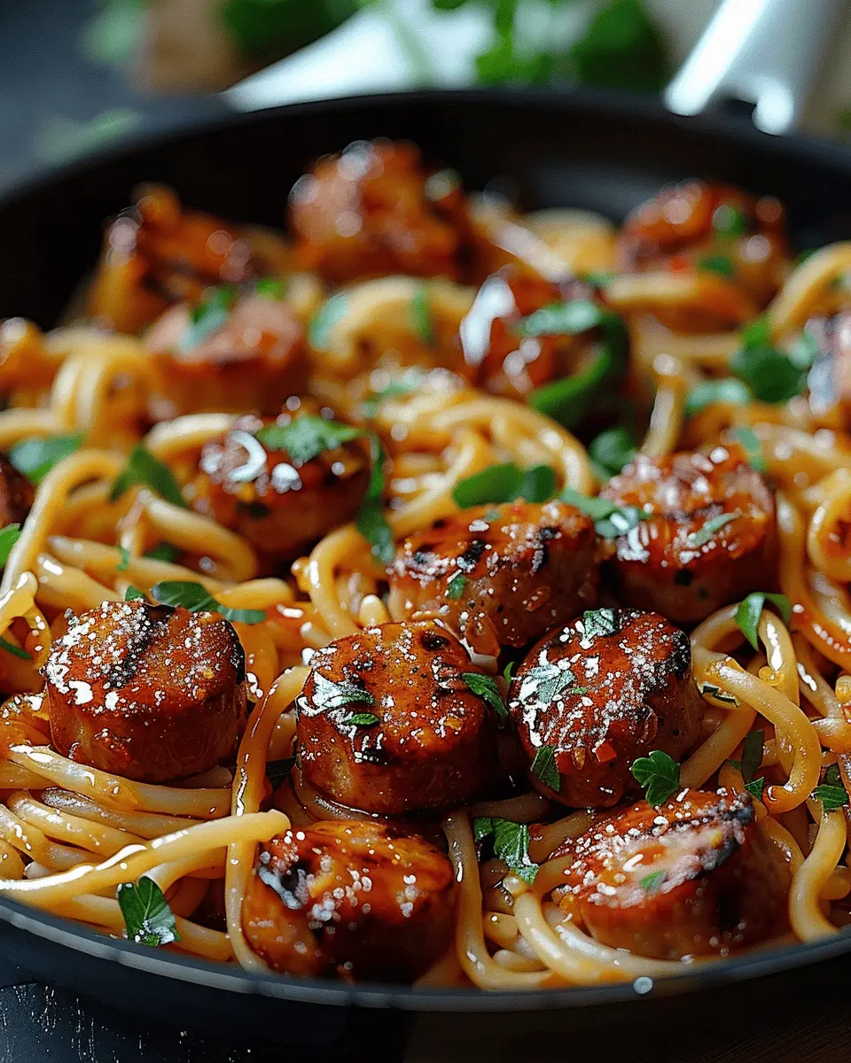 Sticky Honey Garlic Sausage Pasta Skillet: The Easy One-Pan Delight