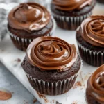 Swirled Chocolate Cupcakes with Creamy Chocolate Filling