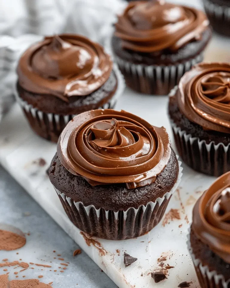 Swirled Chocolate Cupcakes with Creamy Chocolate Filling
