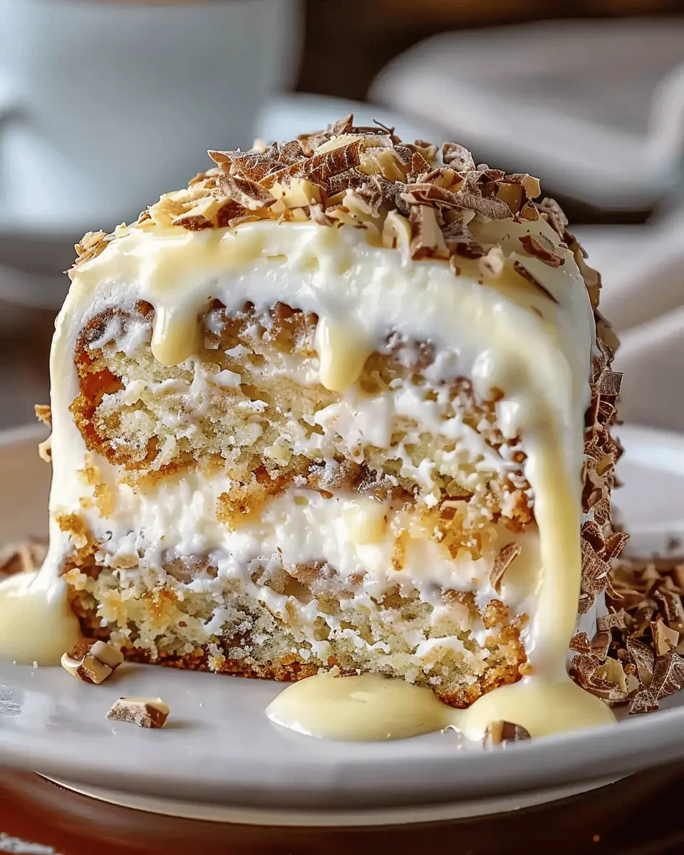 White German Chocolate Cake with Cheesecake Center Bliss