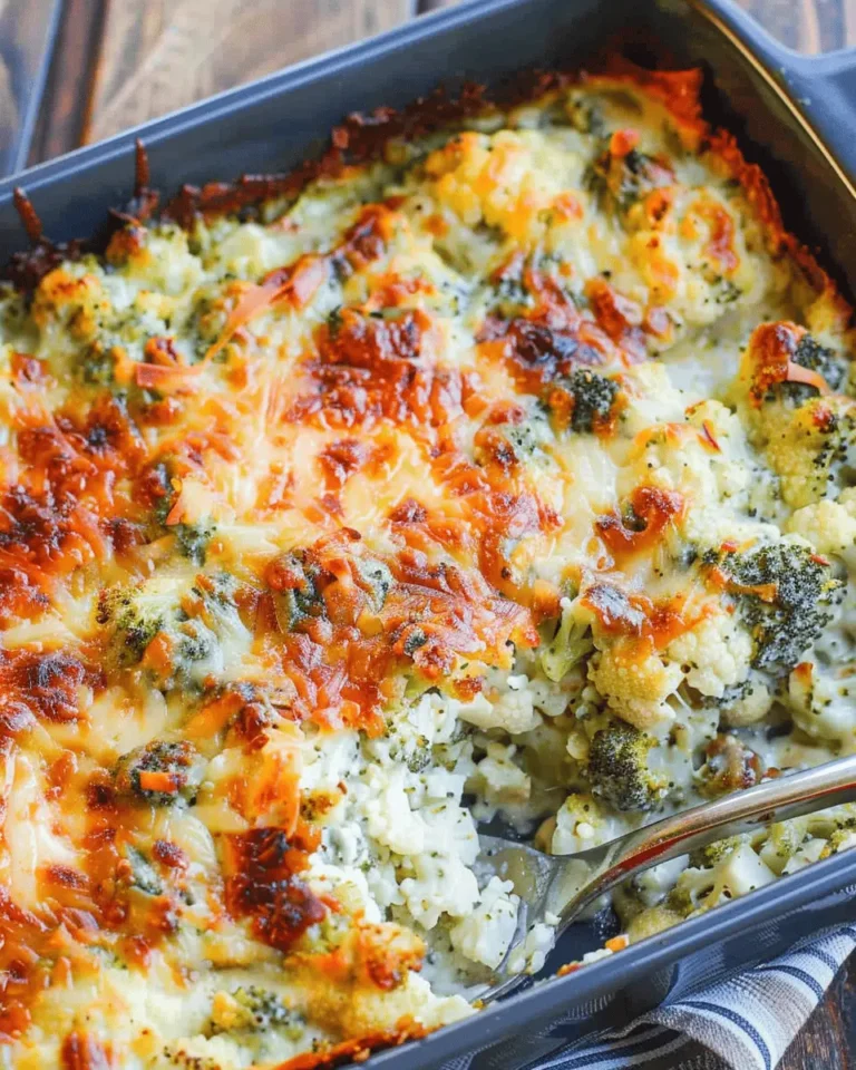 Loaded Cauliflower Broccoli Casserole
