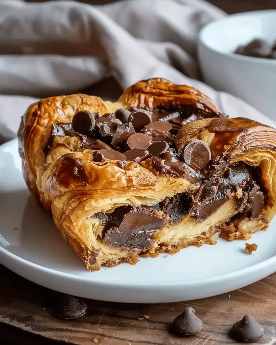 Decadent Chocolate Croissant Breakfast Bake with Turkey Bacon Delight