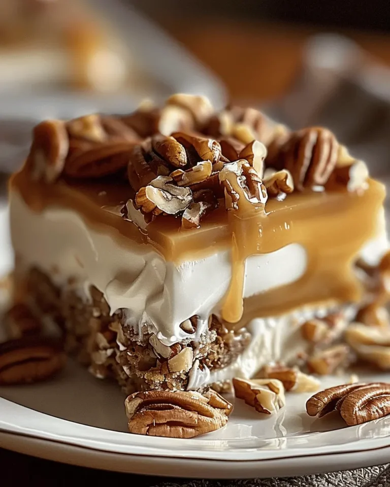 Caramel Pecan Cream Bars