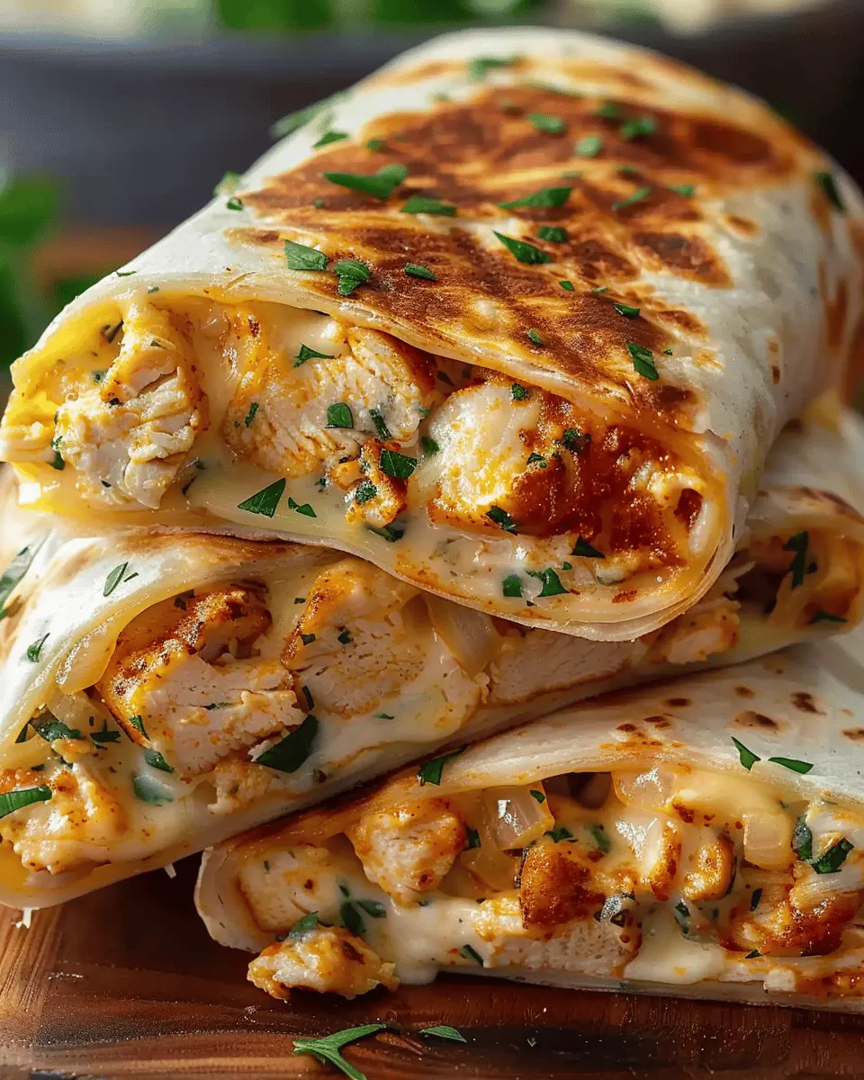 Ooey-Gooey Cheesy Garlic Chicken Wraps You’ll Happily Devour