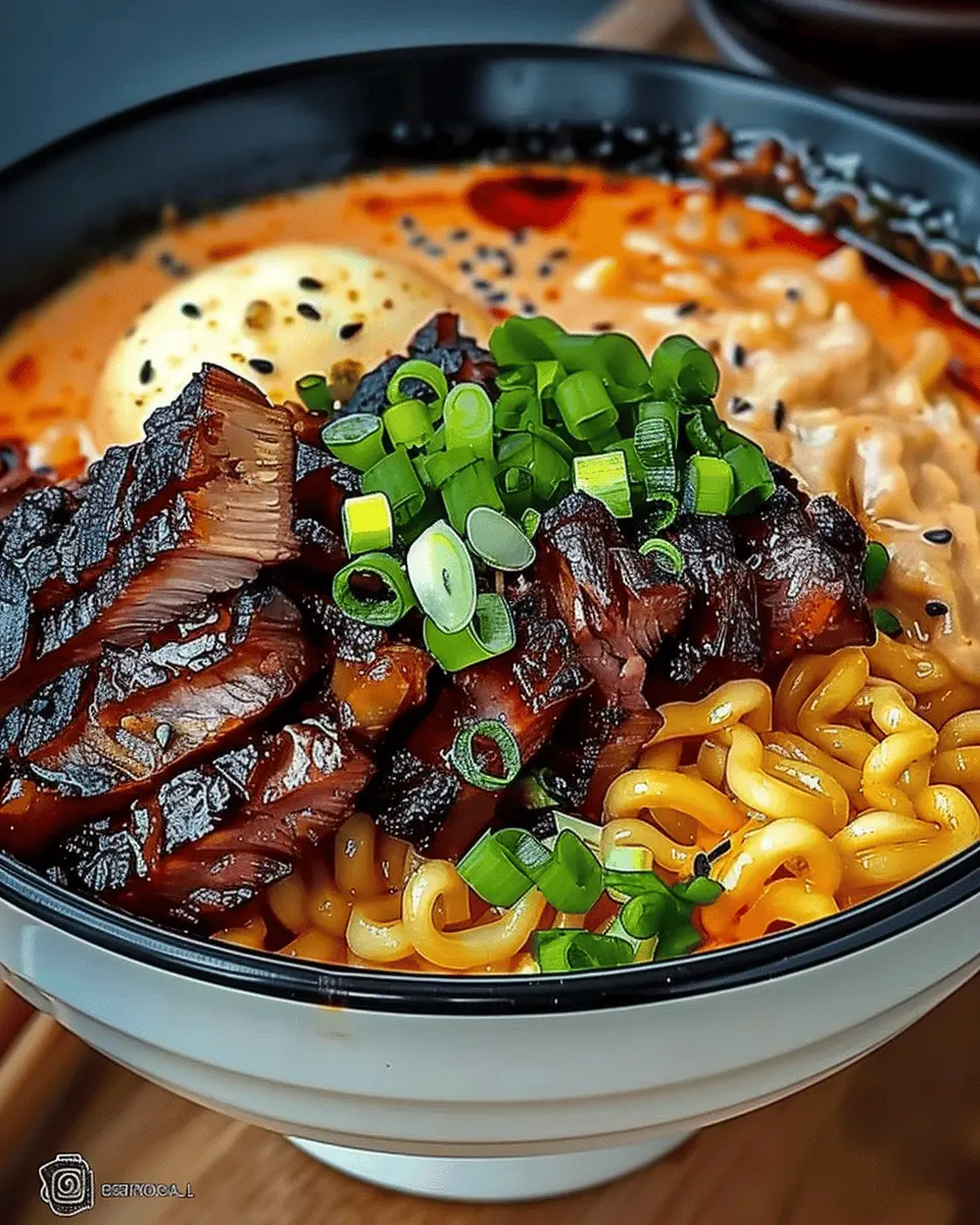 Spicy Korean Ramen with Grilled Beef: Easy Creamy Delight