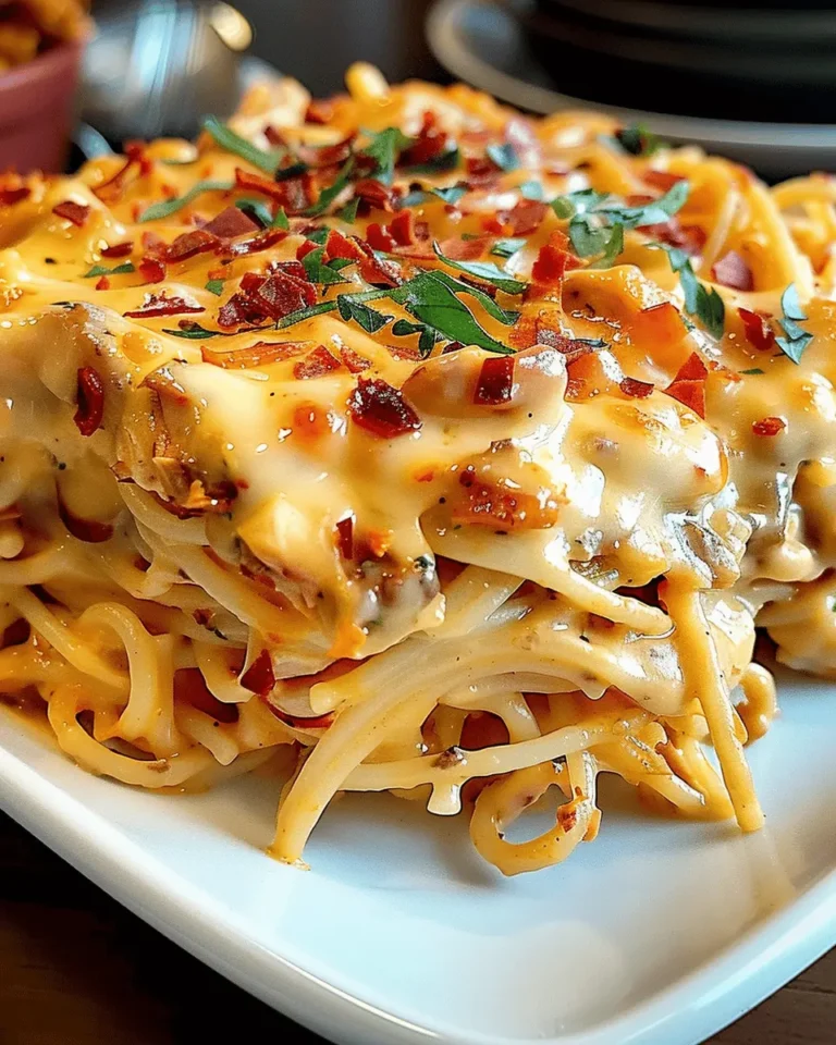Irresistible Spicy Southern Cheesy Chicken Spaghetti Casserole