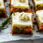 Spiced Ginger Carrot and Zucchini Bars with Lemon Cream Cheese Frosting