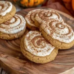 Soft Pumpkin Cookies with Cinnamon Frosting
