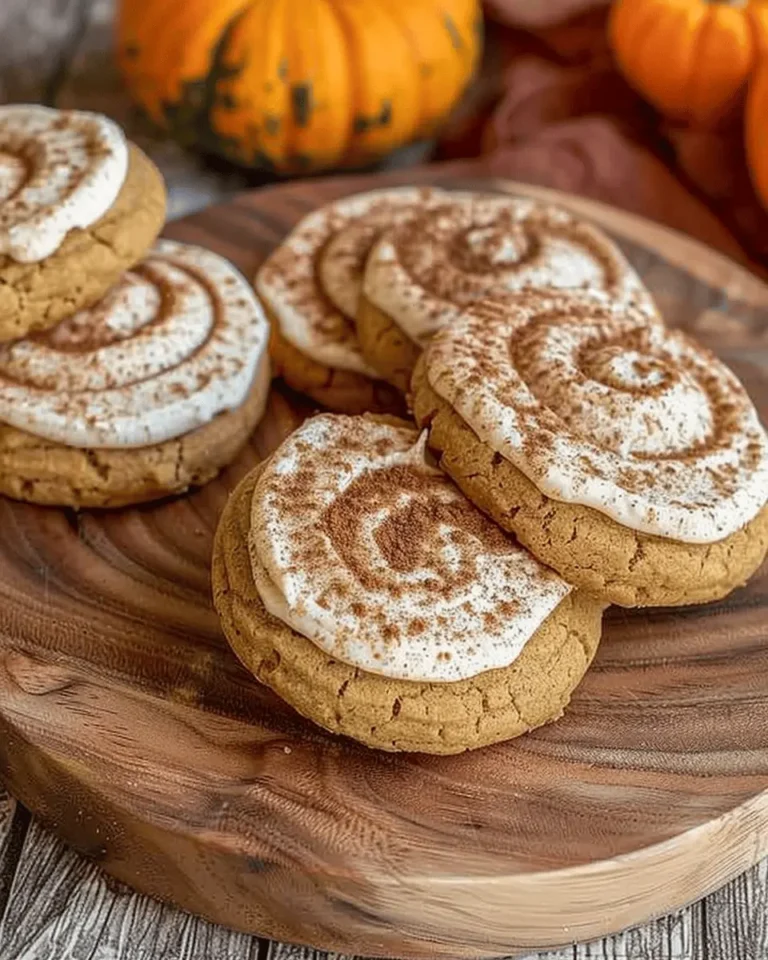 Soft Pumpkin Cookies with Cinnamon Frosting