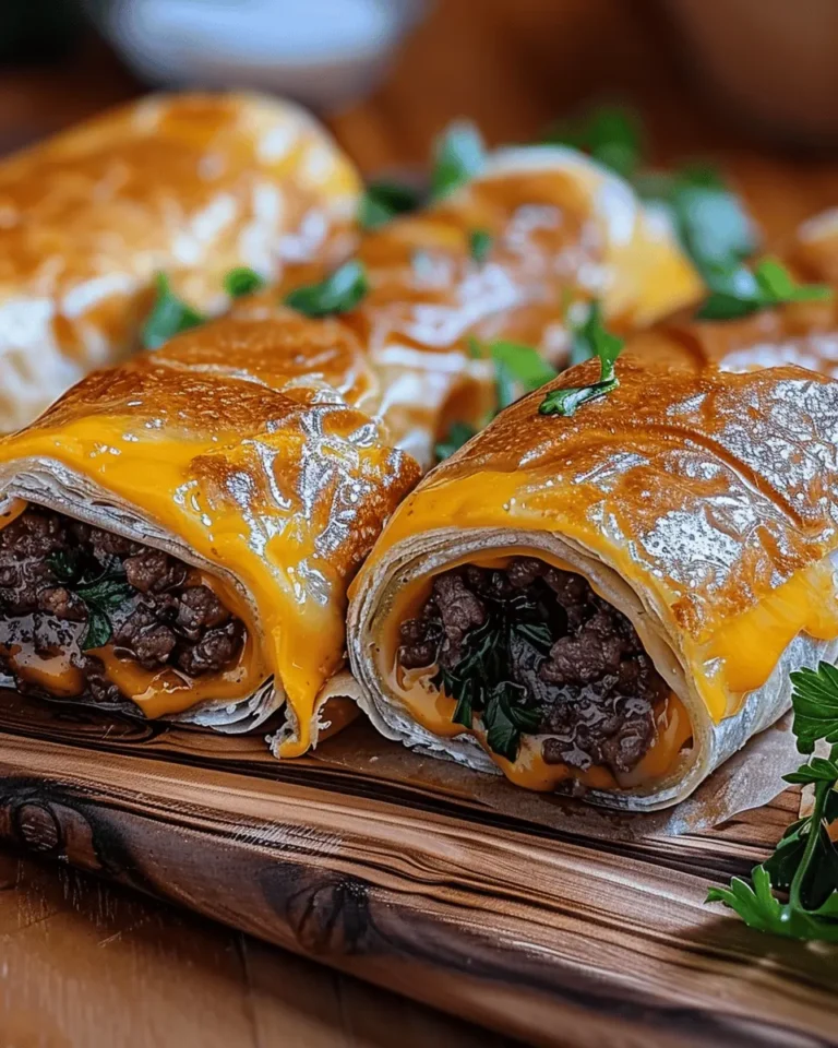 Easy Garlic Butter Beef Cheeseburger Rollups