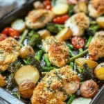 Parmesan Crusted Chicken Sheet Pan Dinner Recipe