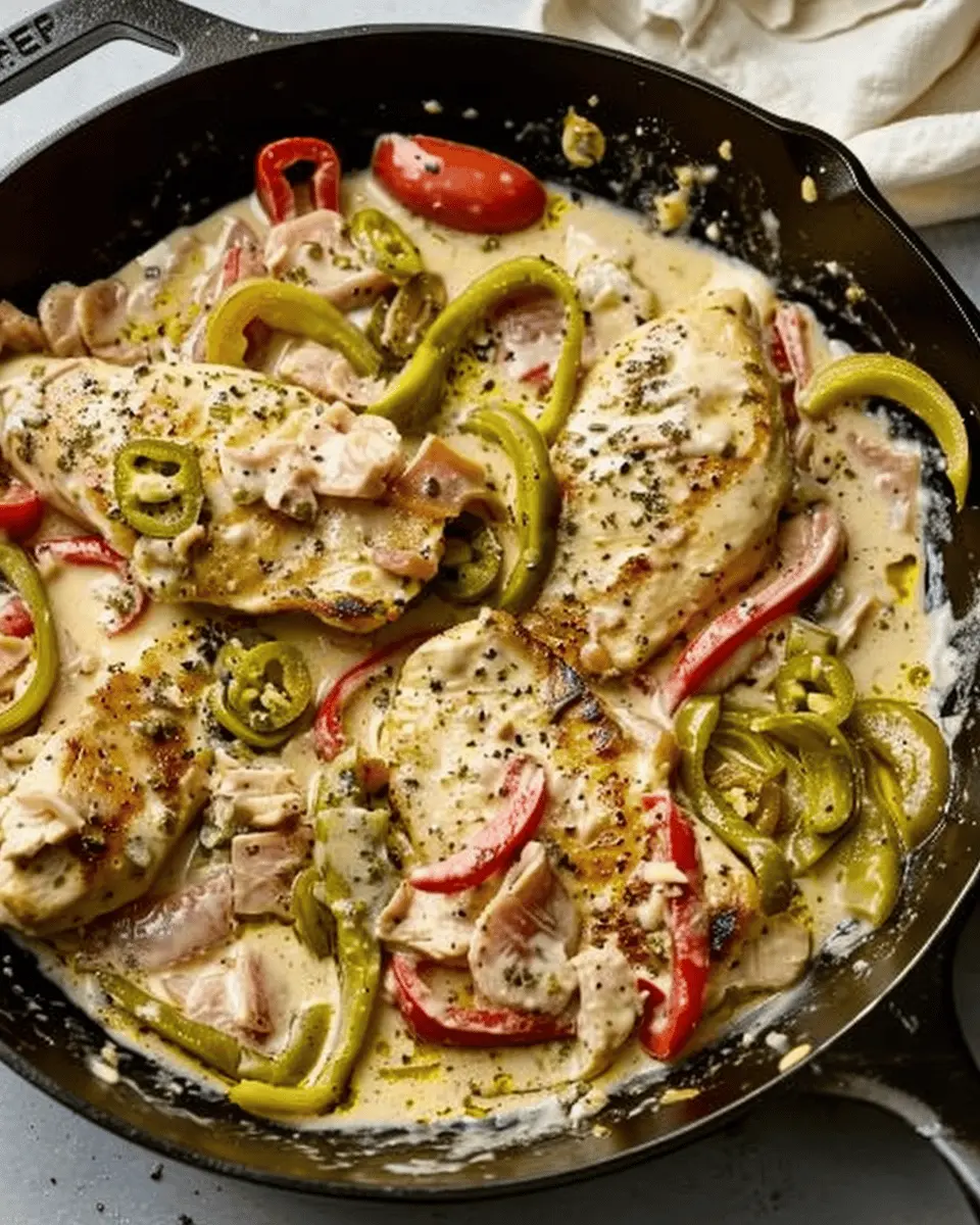 Creamy Pepperoncini Chicken Skillet: A Quick, Indulgent Delight