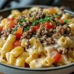 Loaded Cheeseburger Alfredo Pasta