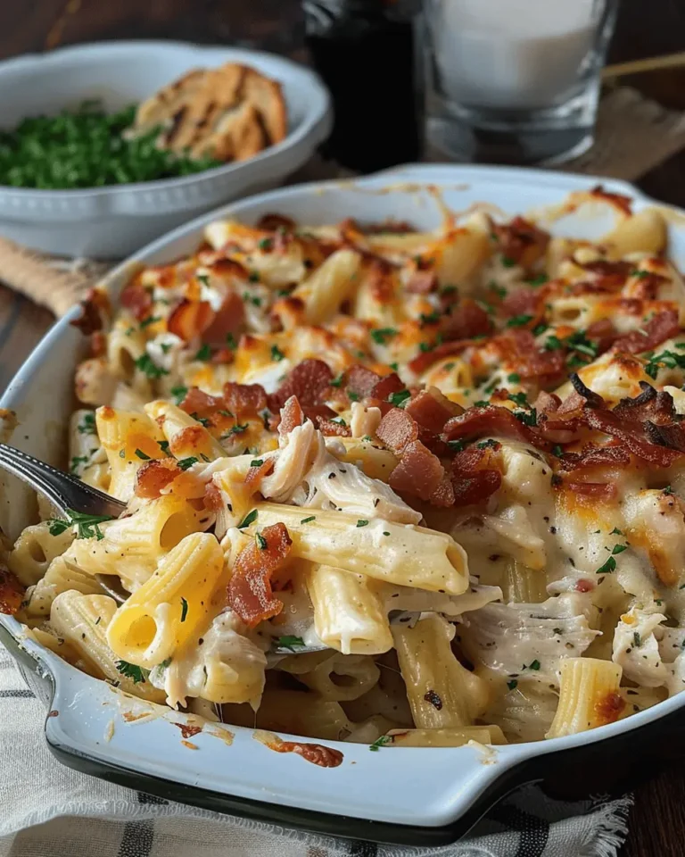 Creamy Chicken Bacon Ranch Pasta Bake