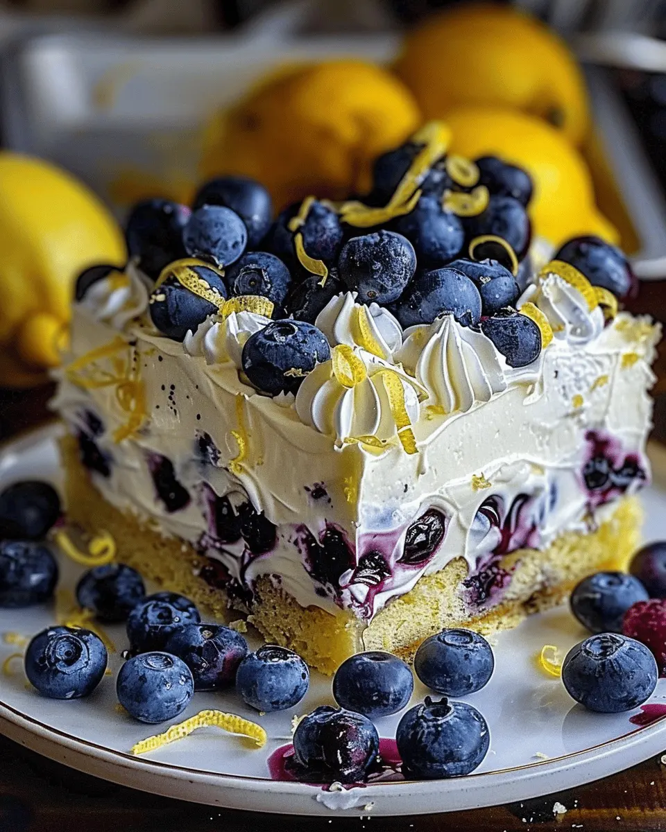 No-Bake Lemon Dazzling Blueberry Cream Cake for Effortless Indulgence