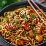 Sticky Garlic Chicken Noodles