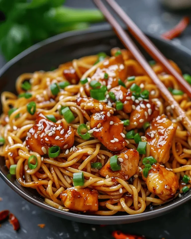 Sticky Garlic Chicken Noodles