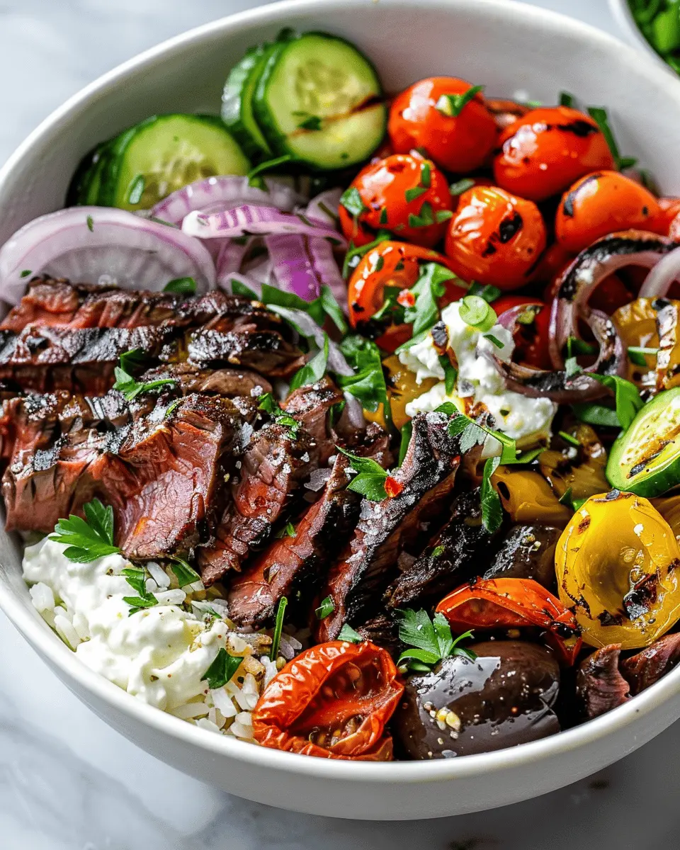 Quick & Easy Mediterranean Steak Bowl: Juicy Flavor in Every Bite