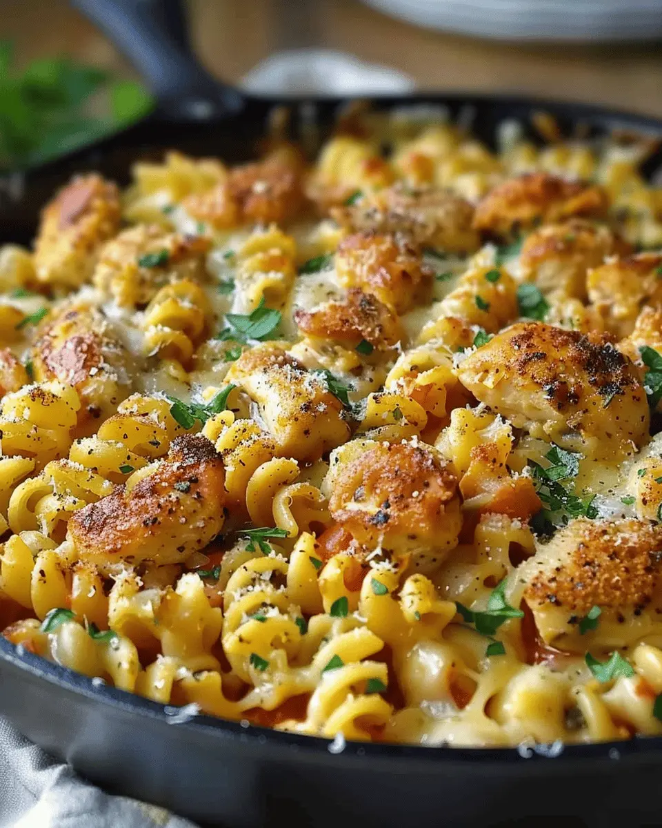 Cheesy Cajun Garlic Chicken Rotini: Easy Skillet Delight
