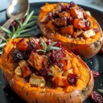 Indulge in Cranberry Apple Twice-Baked Sweet Potatoes This Fall!