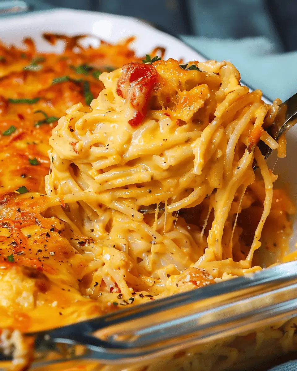 Irresistible Spicy Southern Cheesy Chicken Spaghetti Casserole Delight