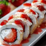 Creative & Cute Strawberry Shortcake Sushi Roll Dessert Recipe