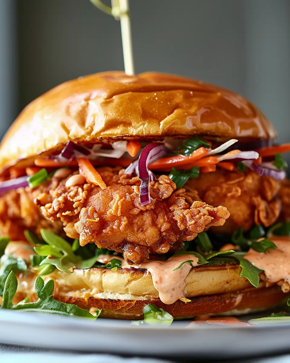 Flavor-Packed Thai Fried Chicken Sandwich with Turkey Bacon Twist
