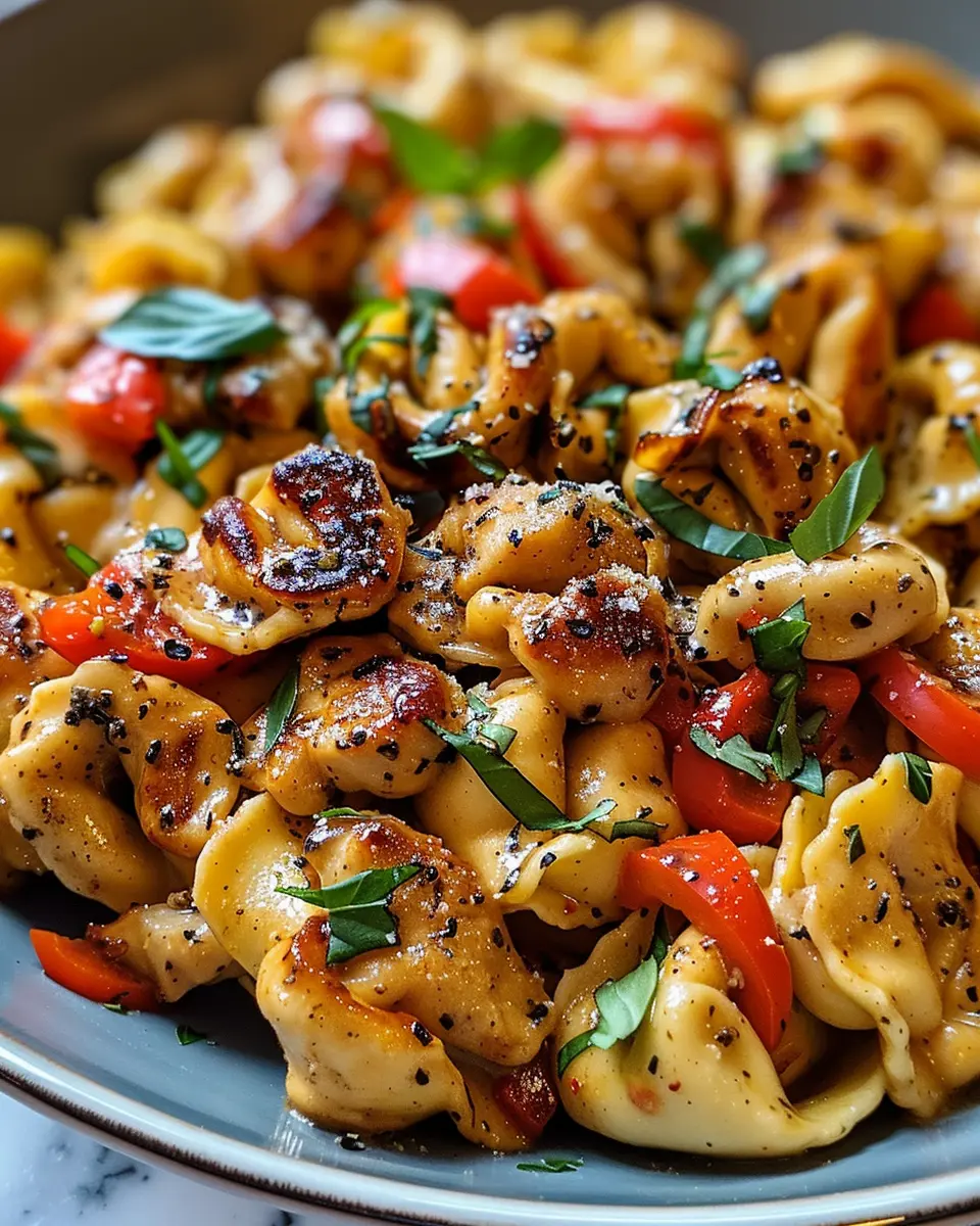 Cowboy Butter Garlic Chicken Tortellini with Fire-Roasted Peppers: A Flavorful Feast