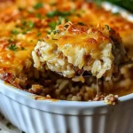 French Onion Ground Beef and Rice Casserole