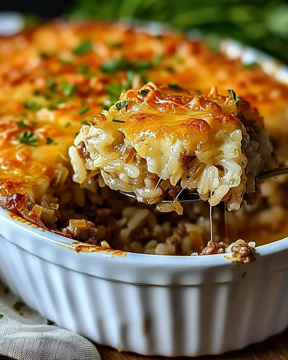 French Onion Ground Beef and Rice Casserole: Easy Comfort Food Delight