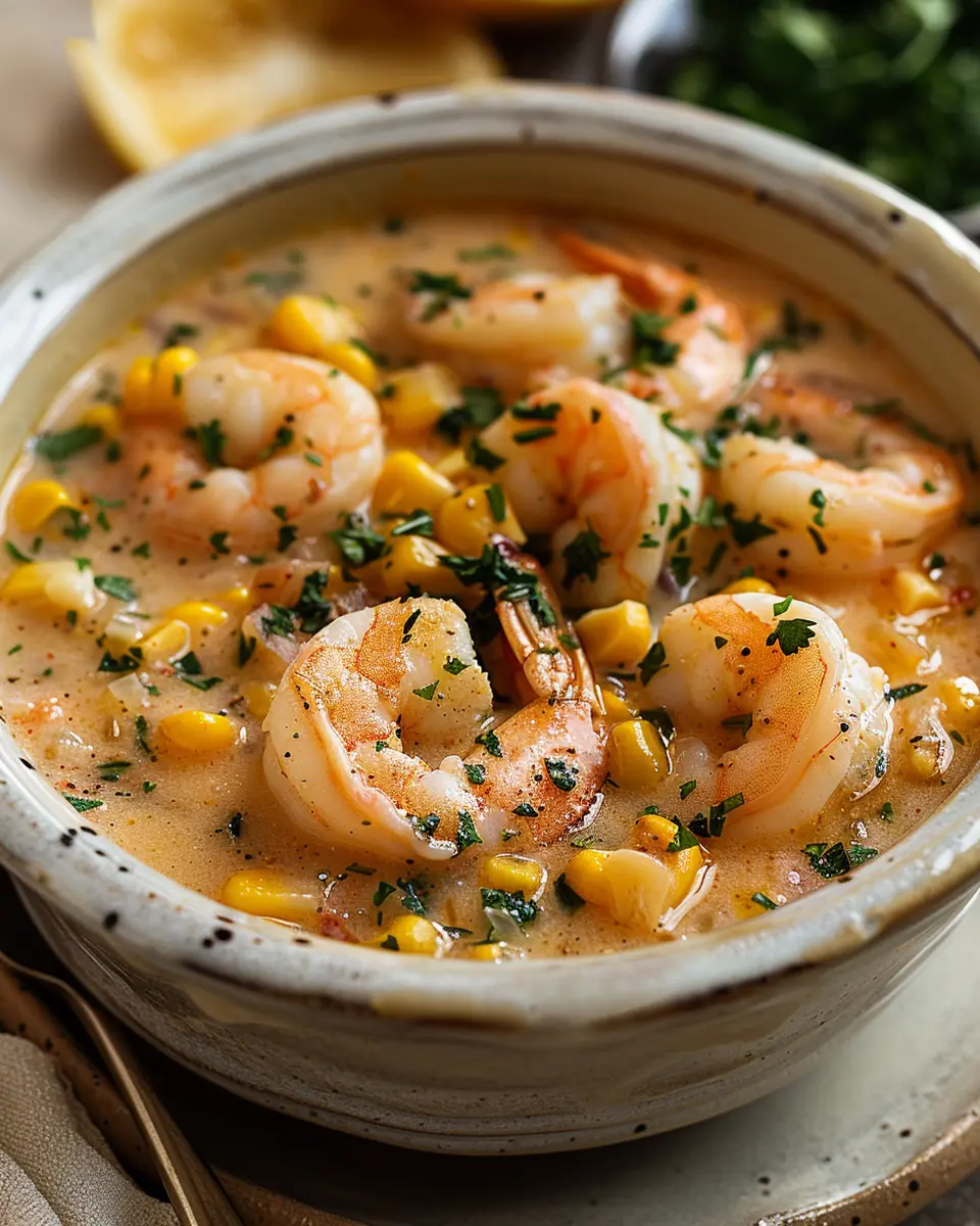Shrimp and Corn Chowder: A Hearty Delight with Turkey Bacon