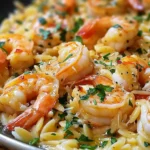 One Pan Parmesan Orzo with Shrimp