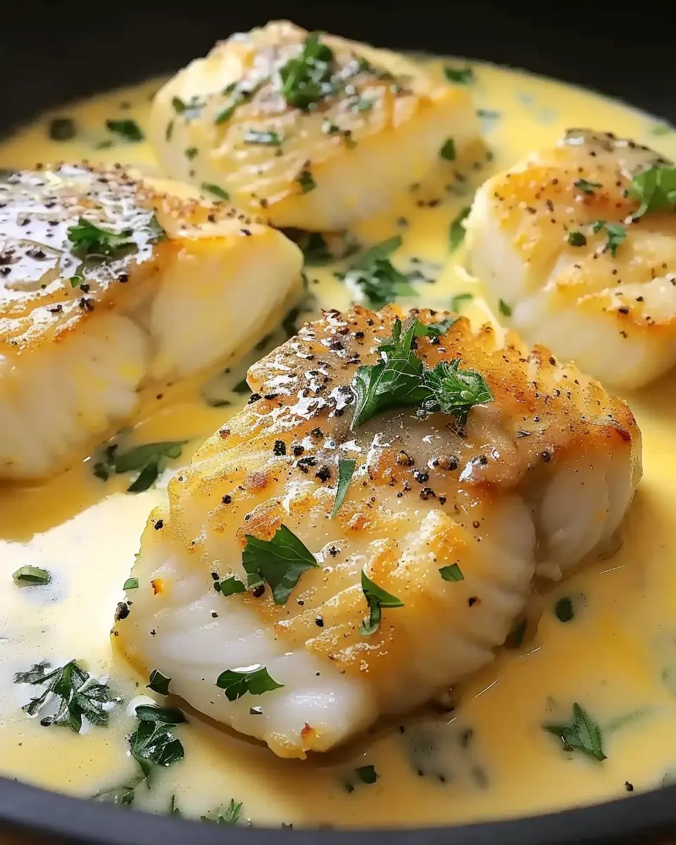 Baked Cod in Coconut Lemon Cream Sauce for Easy Busy Weeknights