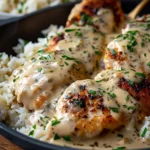Easy Creamy Smothered Chicken And Rice Dinner Recipe