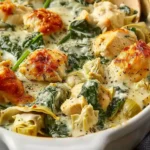 High-Protein Spinach and Artichoke Chicken Casserole