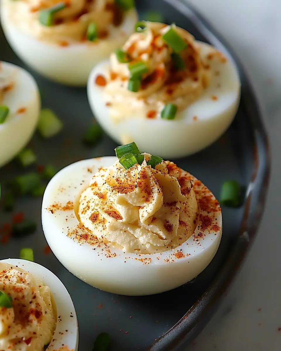 Million Dollar Deviled Eggs with Turkey Bacon and Chicken Ham