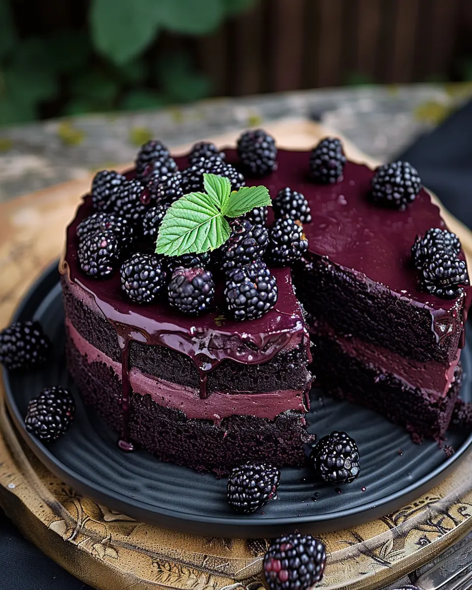 Blackberry Velvet Gothic Cake: Indulgent Dark Dessert Delight