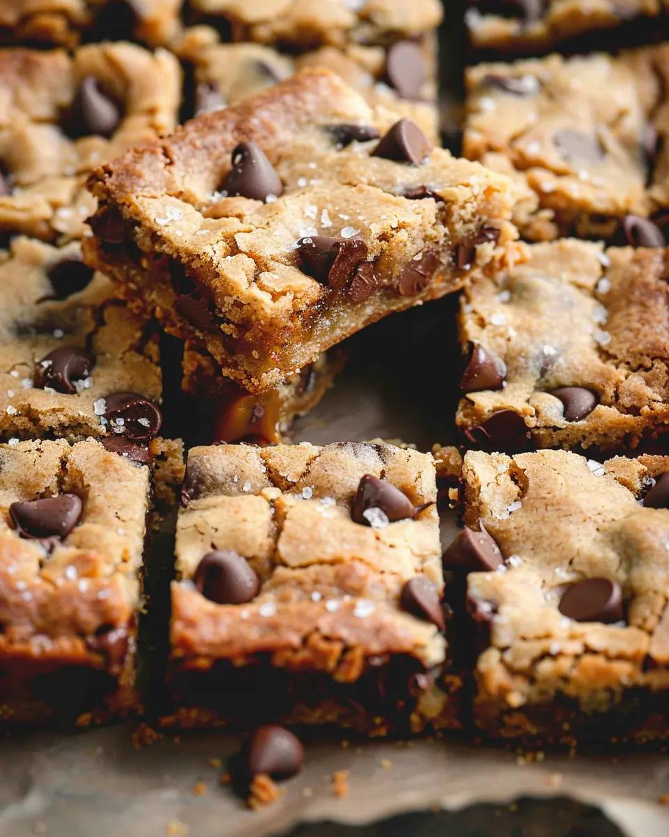Gooey Salted Caramel Chocolate Chip Cookie Bars You’ll Love Anytime