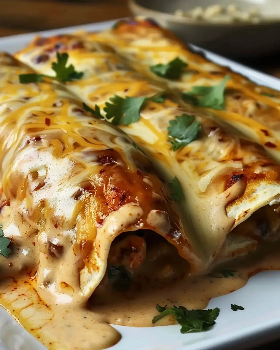 Cheesy Chicken Enchiladas with Creamy Sauce: An Easy Delight