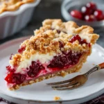 Cranberry Cream Cheese Crumb Pie