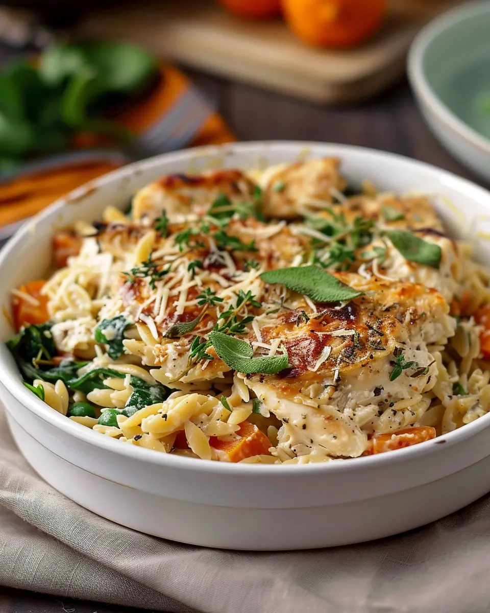 Boursin Orzo Bake: Easy Bold Creamy Dinner with Chicken and Veggies